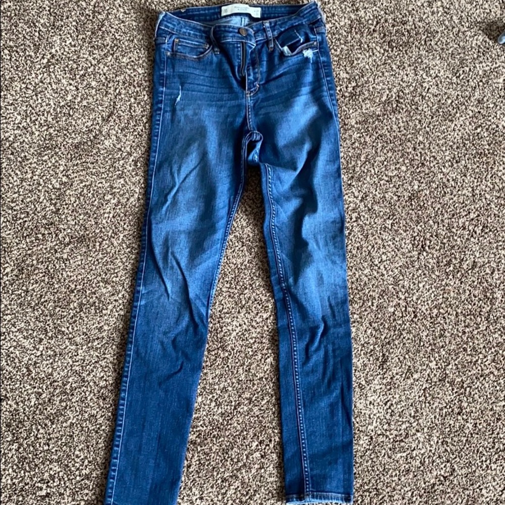 high waisted Dark wash Abercrombie Skinny Jeans